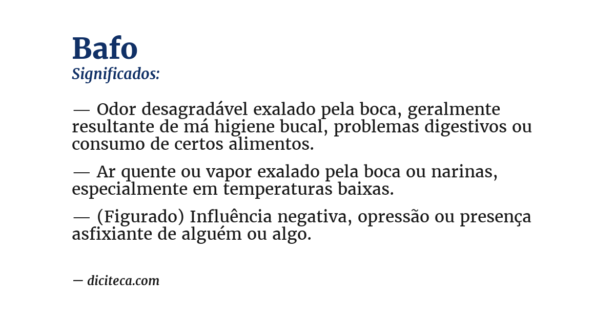 Significado de bafo