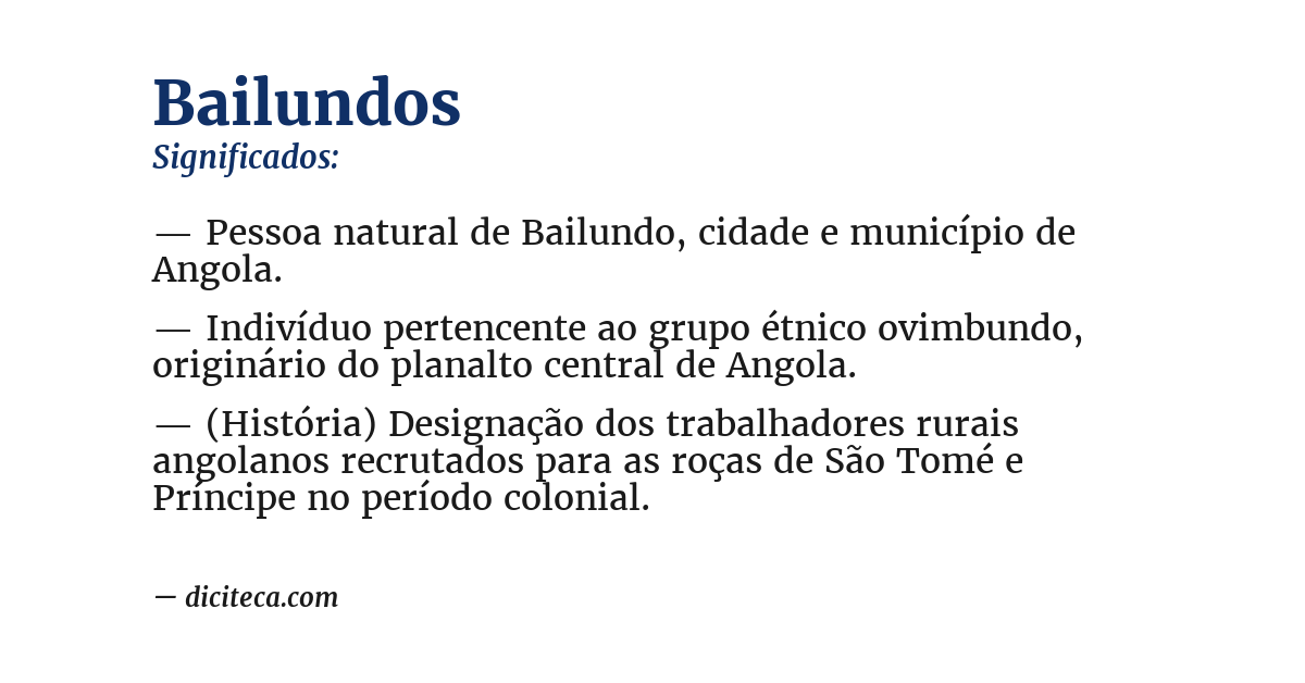Significado de bailundos