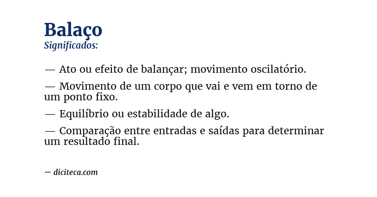 Significado de balaço