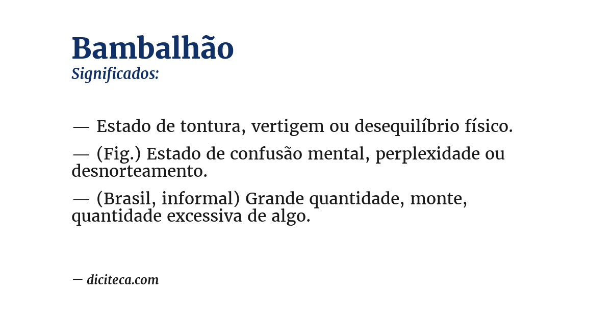 Significado de bambalhão