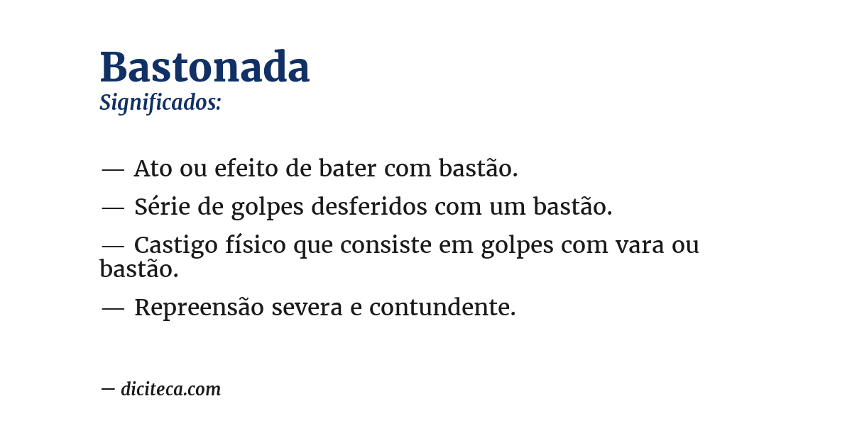 Significado de bastonada