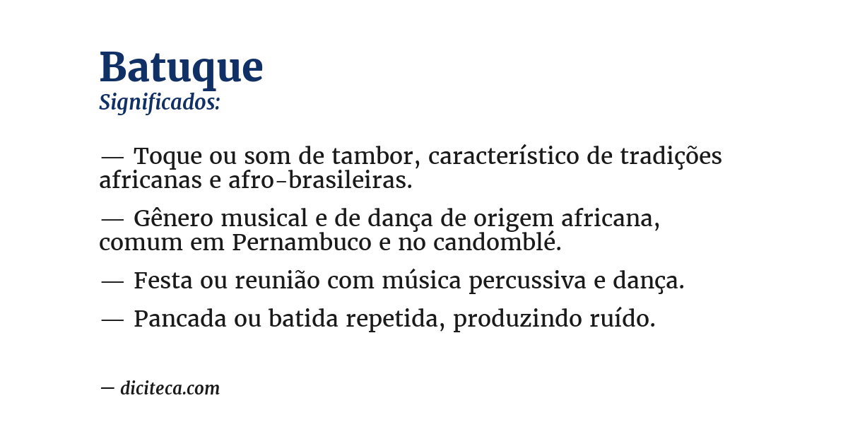 Significado de batuque