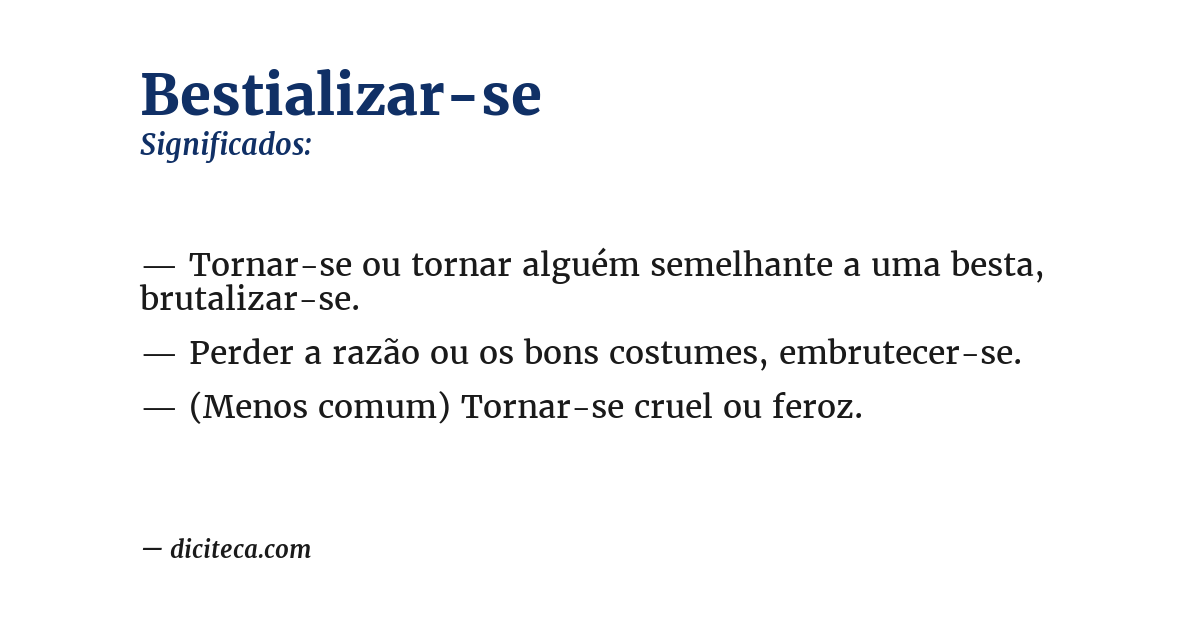 Significado de bestializar-se