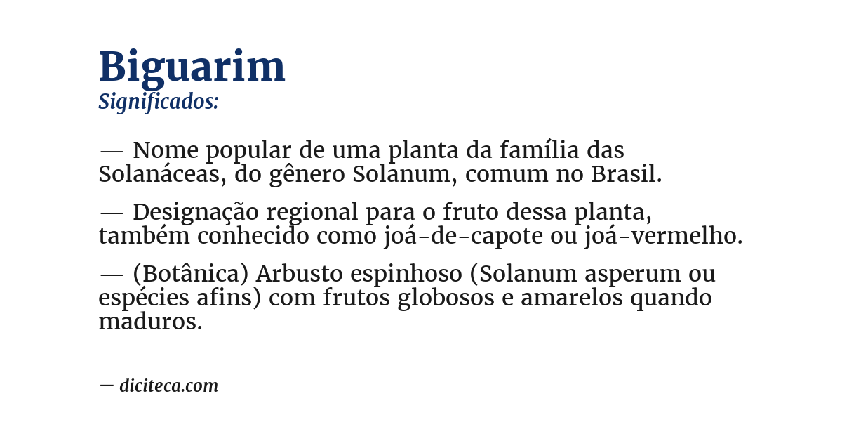 Significado de biguarim