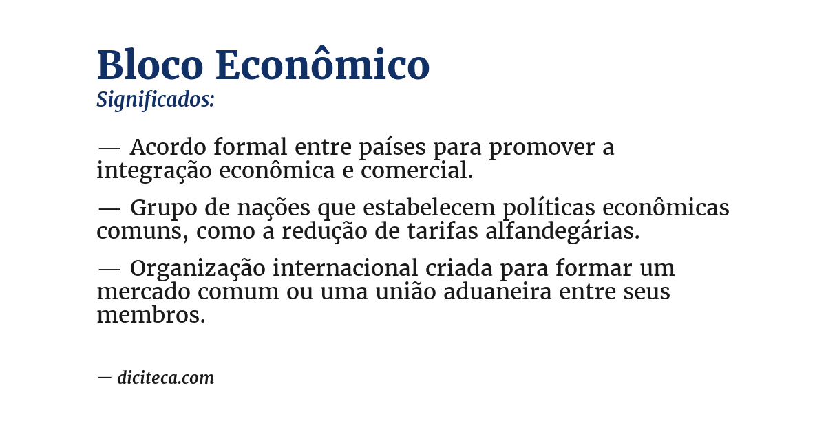 Significado de bloco econômico
