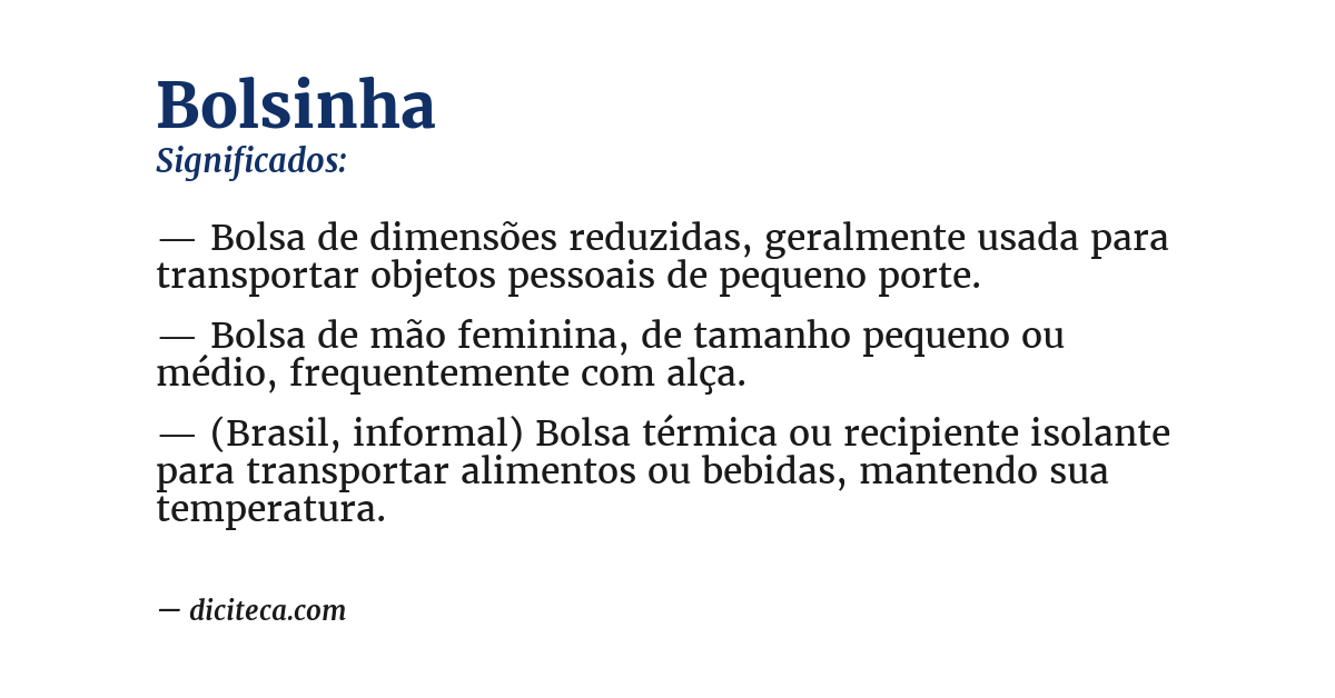 Significado de bolsinha