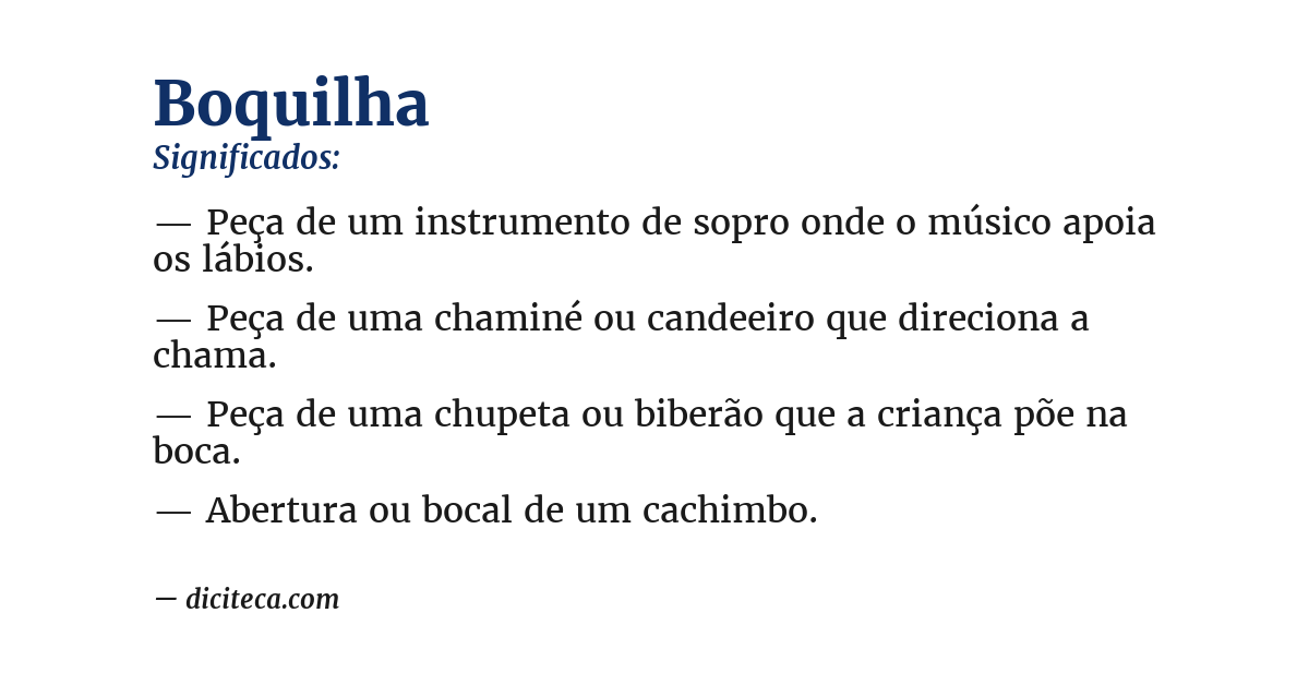 Significado de boquilha
