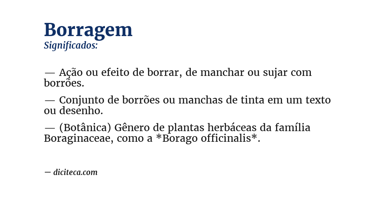Significado de borragem