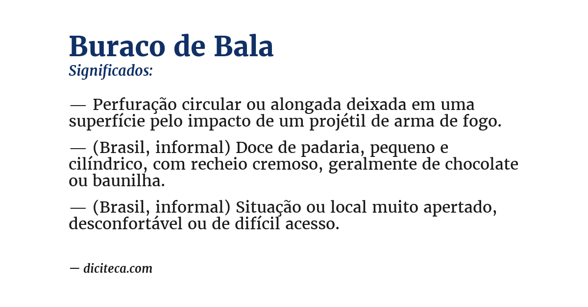 Significado de buraco de bala