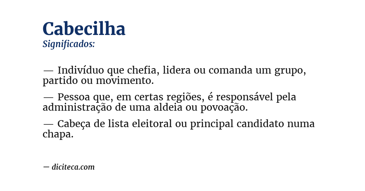 Significado de cabecilha