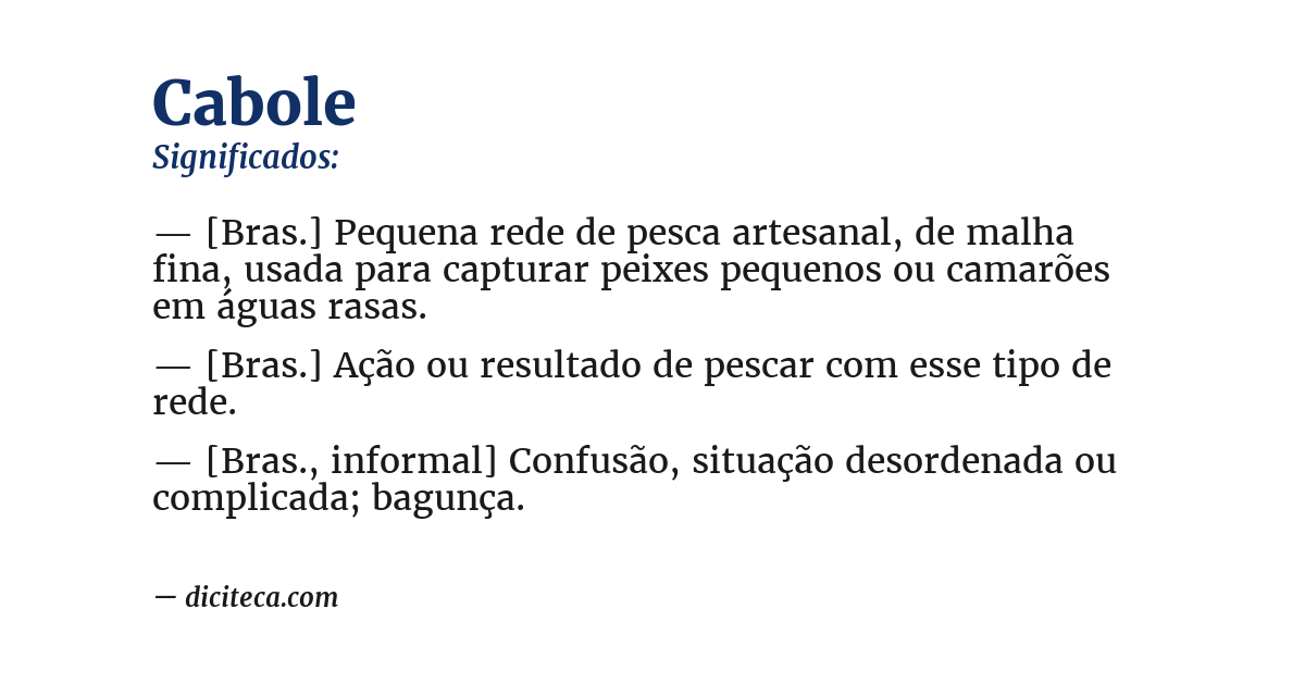 Significado de cabole