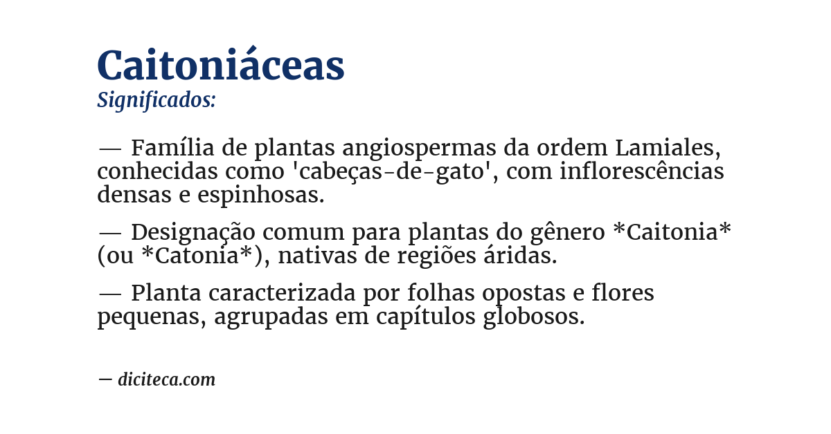 Significado de caitoniáceas