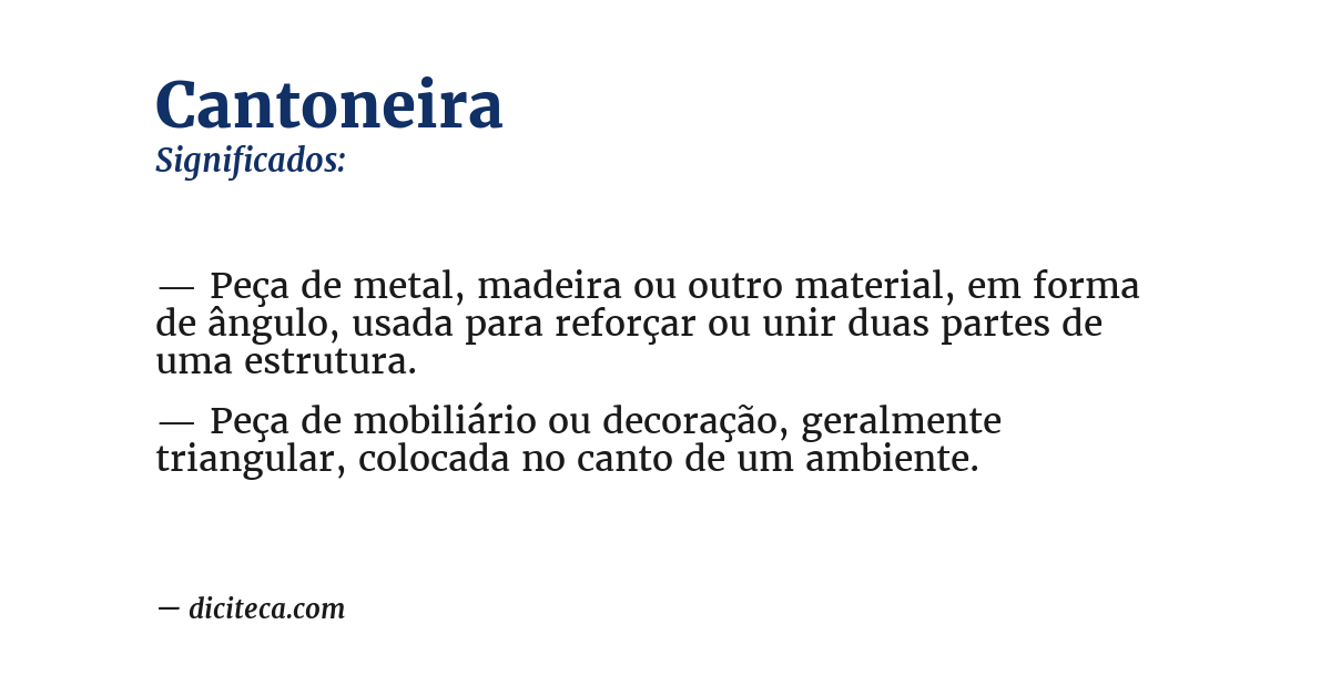 Significado de cantoneira
