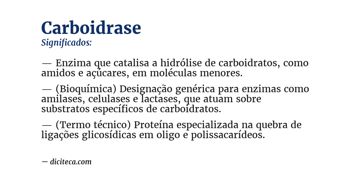 Significado de carboidrase