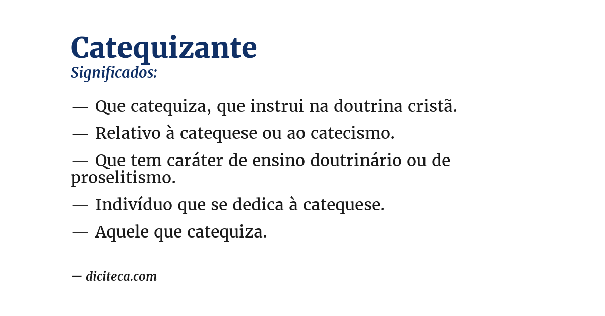 Significado de catequizante