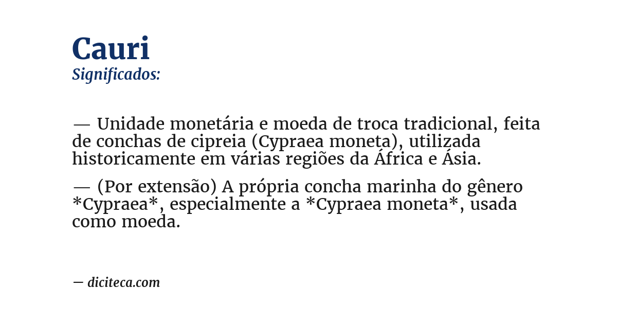 Significado de cauri