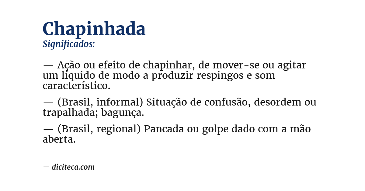 Significado de chapinhada