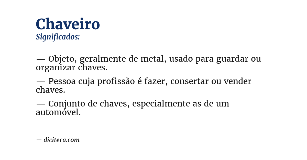 Significado de chaveiro