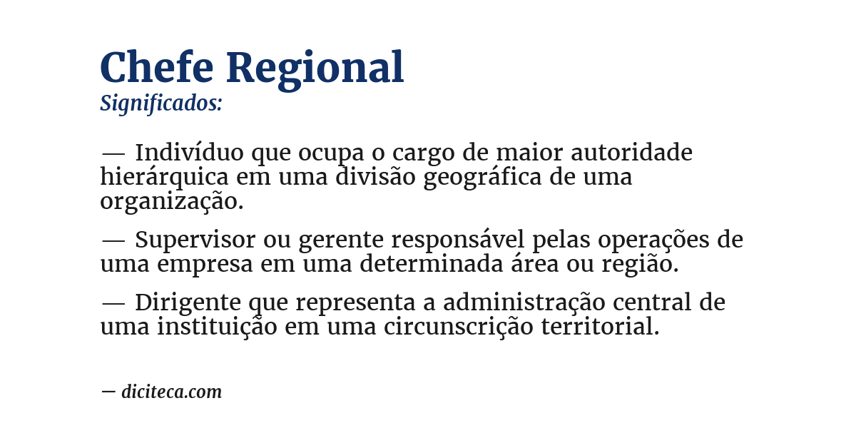 Significado de chefe regional