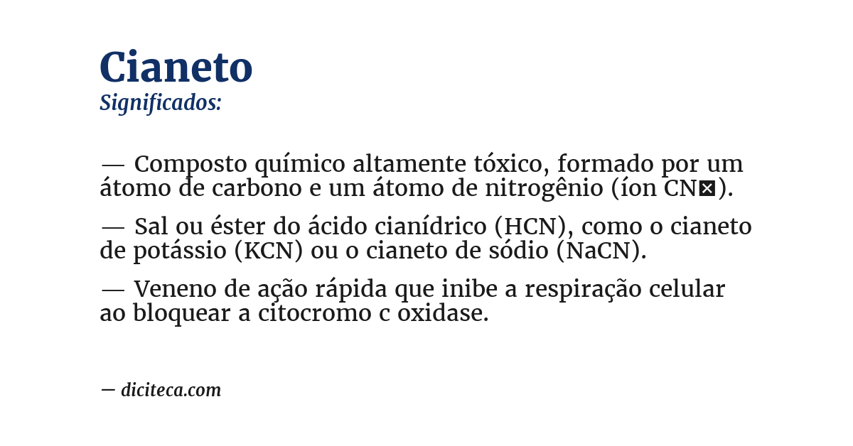 Significado de cianeto