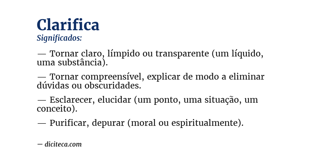 Significado de clarifica