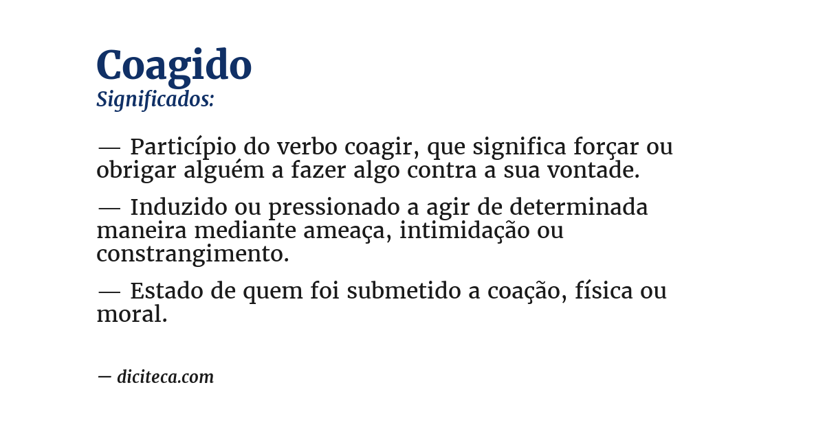 Significado de coagido