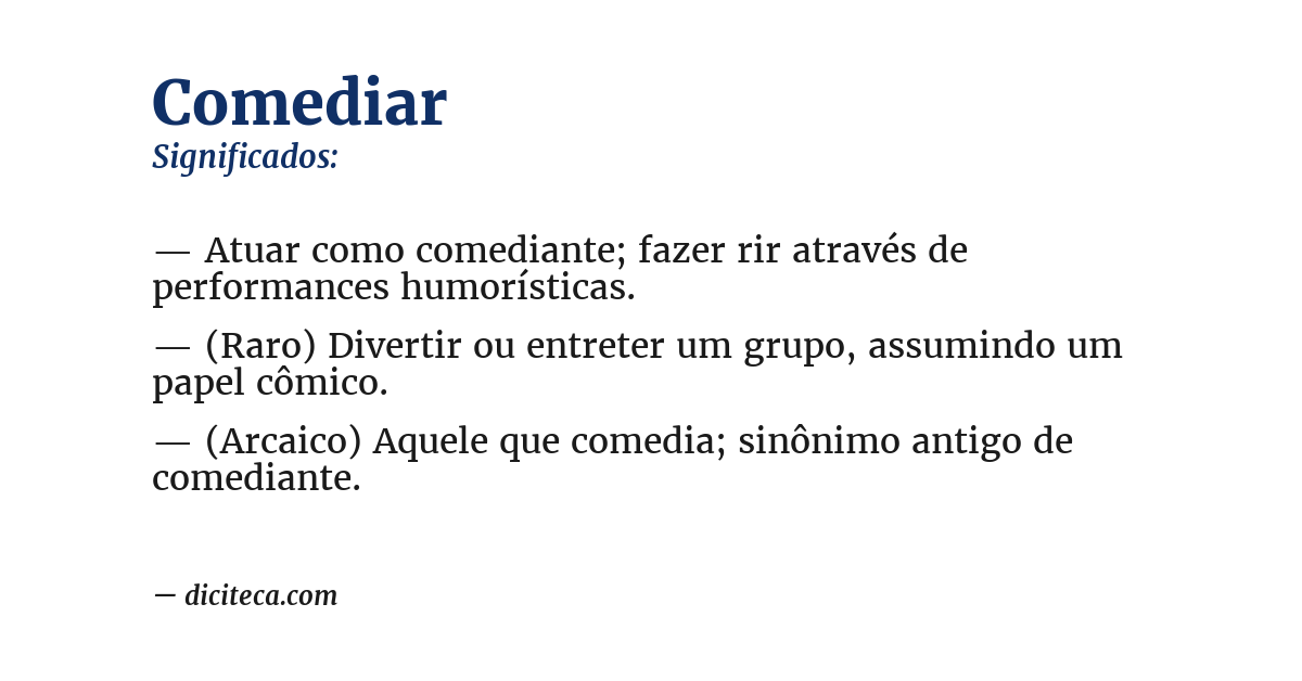 Significado de comediar