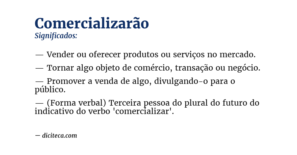 Significado de comercializarão