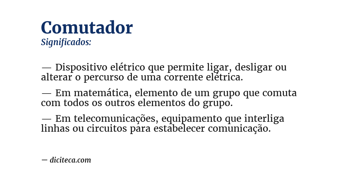 Significado de comutador