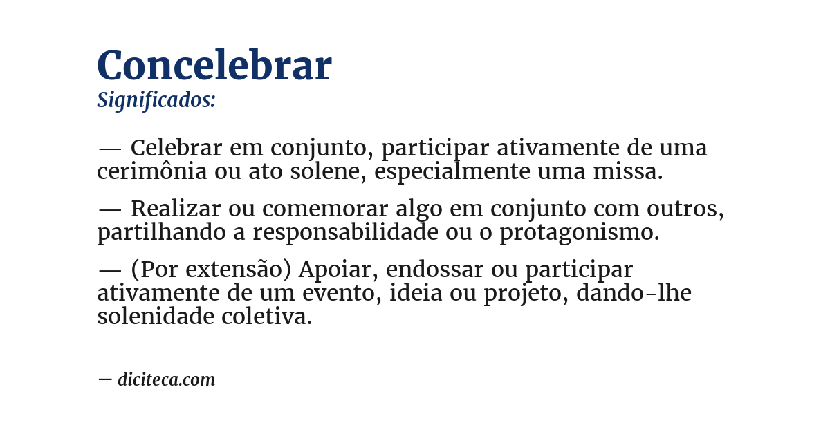 Significado de concelebrar