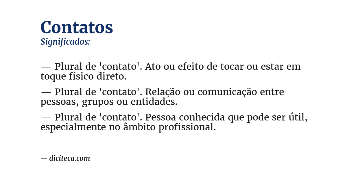 Significado de contatos