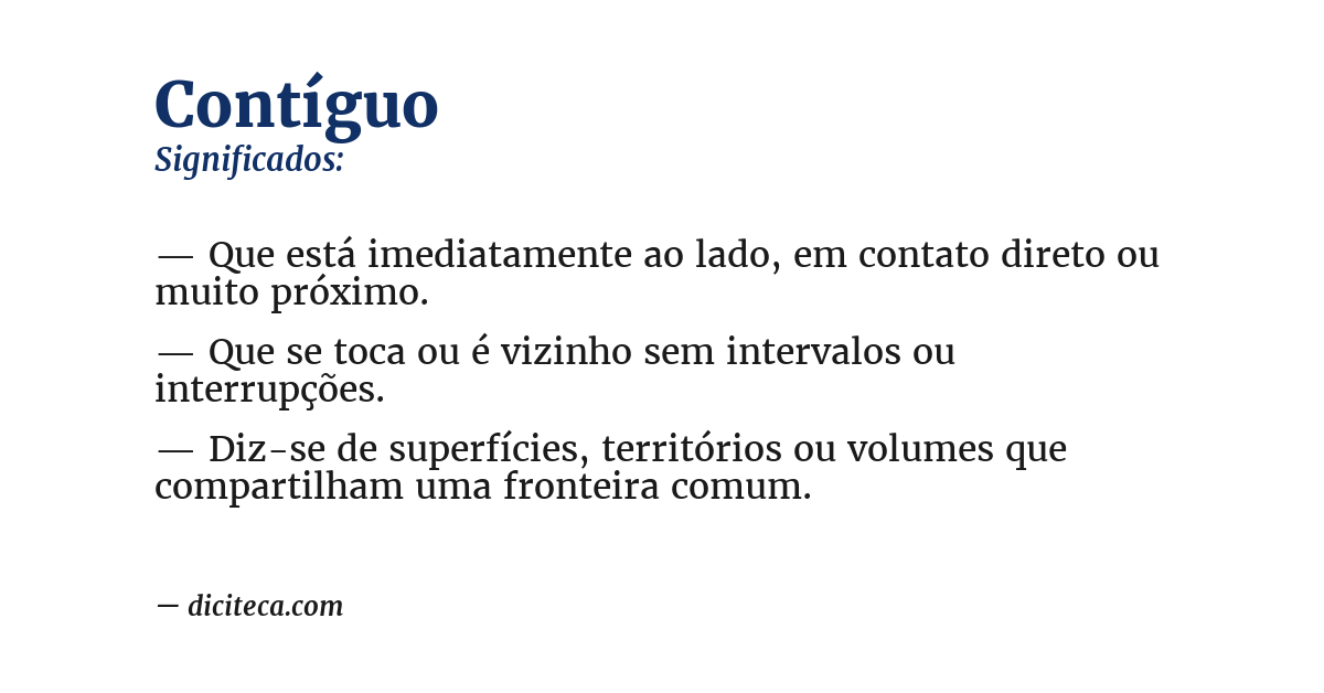 Significado de contíguo