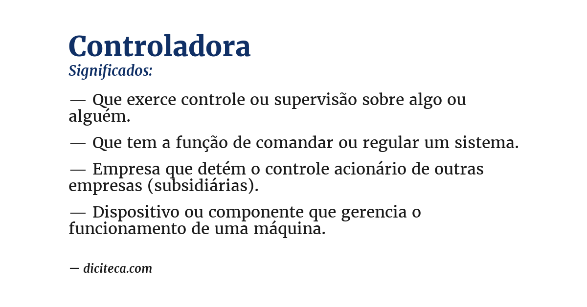 Significado de controladora