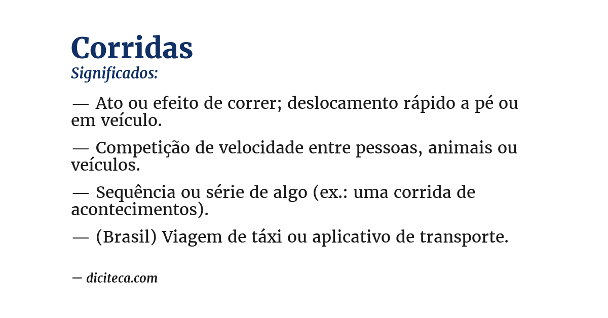 Significado de corridas