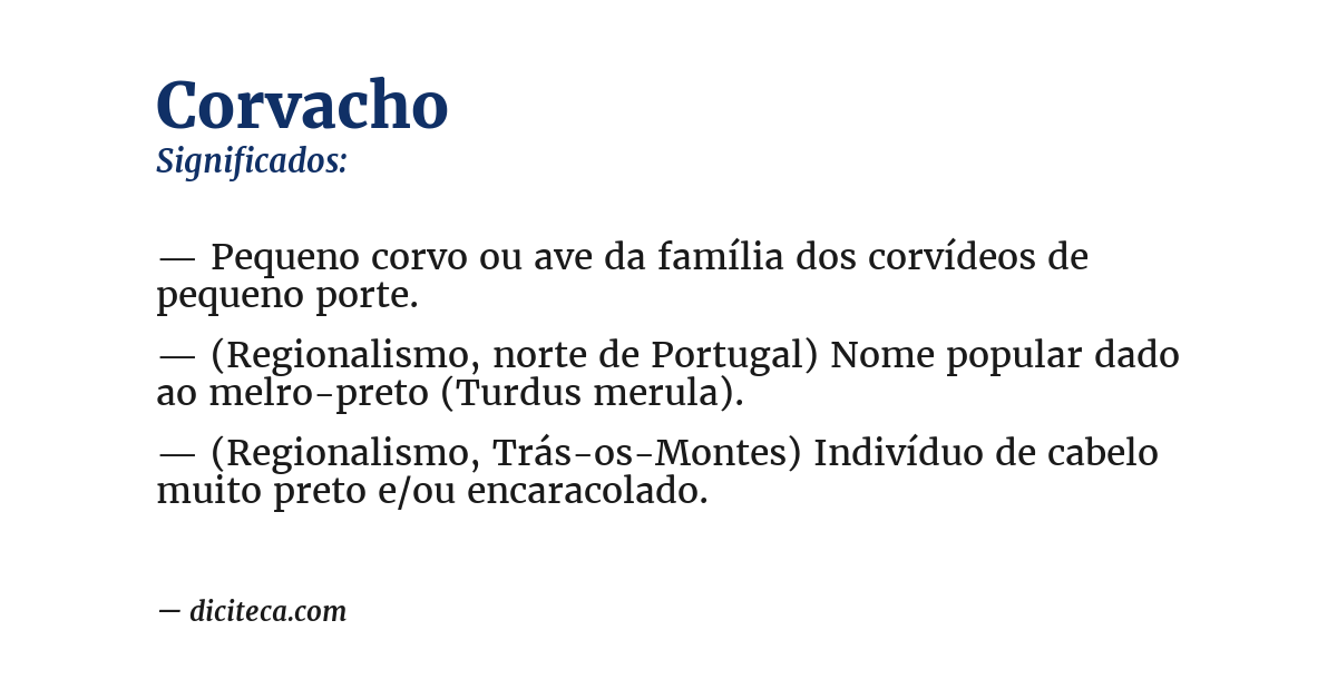 Significado de corvacho