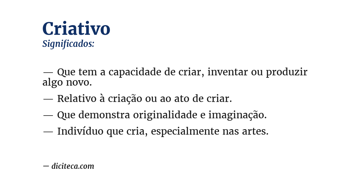 Significado de criativo