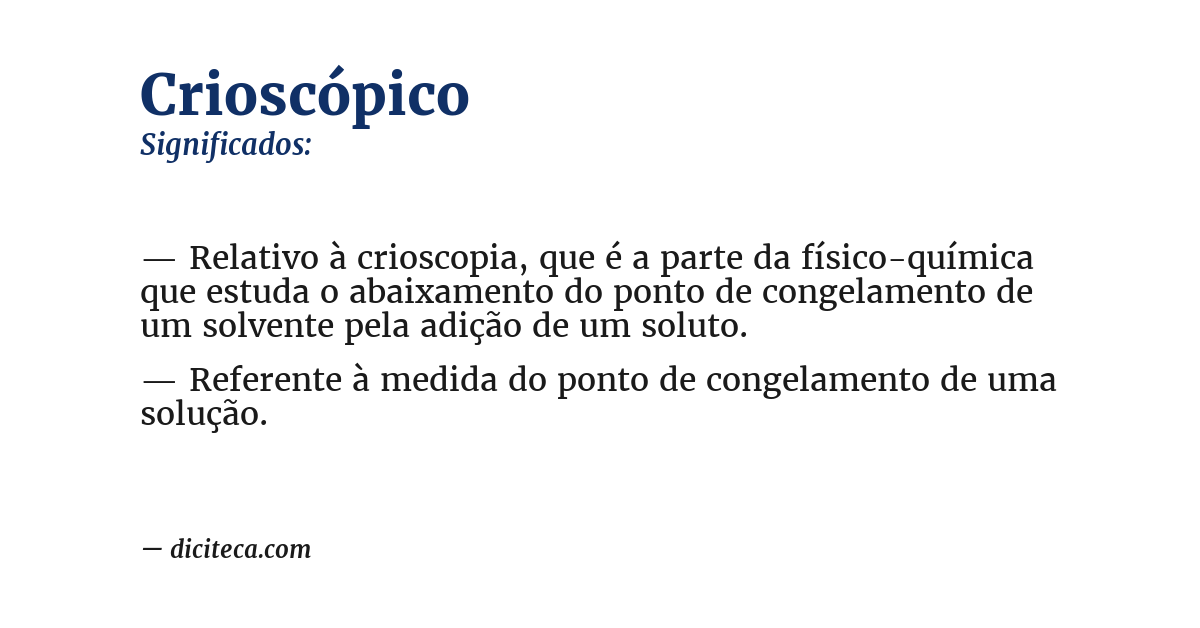 Significado de crioscópico