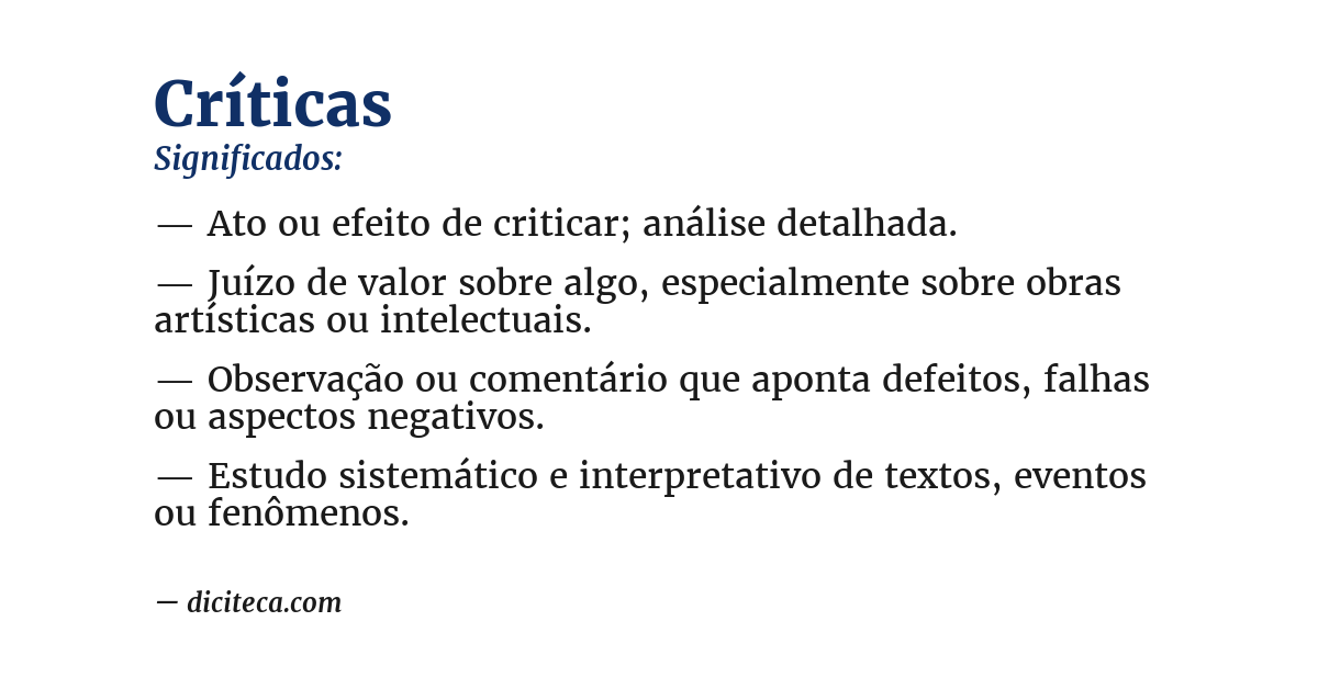 Significado de críticas