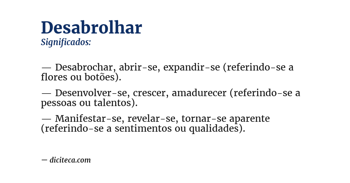 Significado de desabrolhar