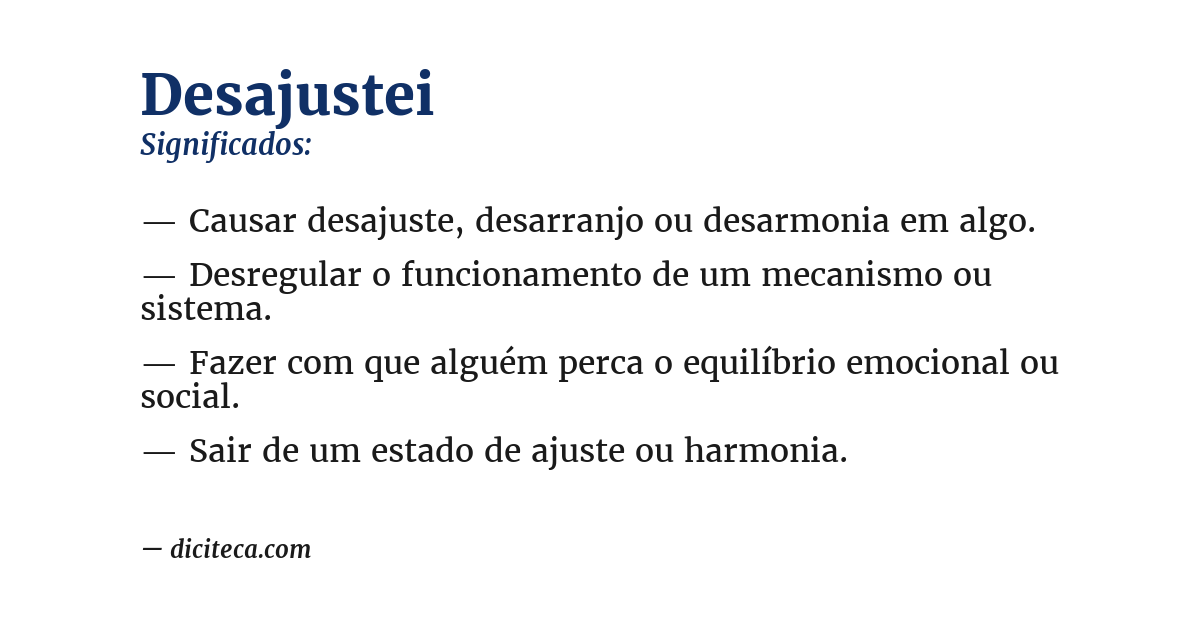 Significado de desajustei