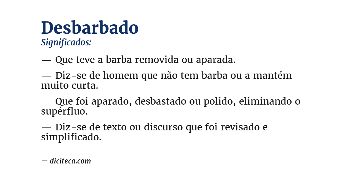 Significado de desbarbado