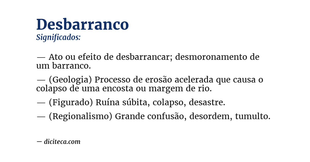 Significado de desbarranco