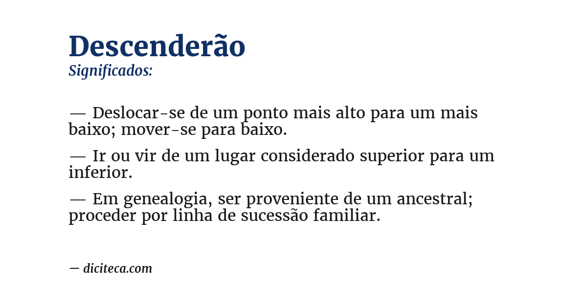 Significado de descenderão
