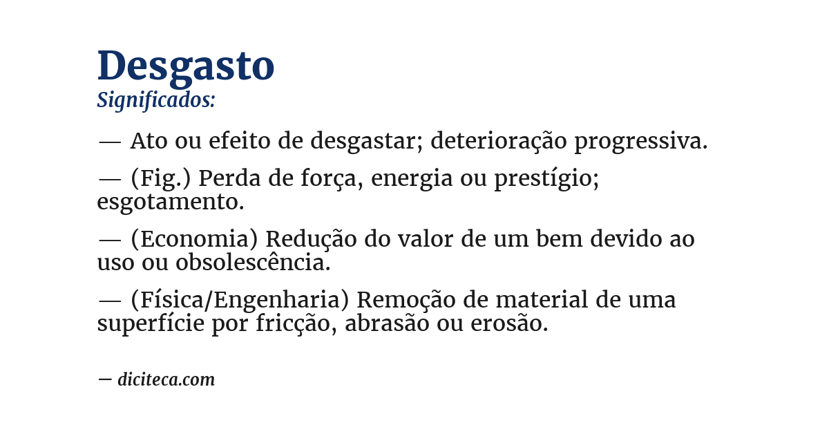 Significado de desgasto