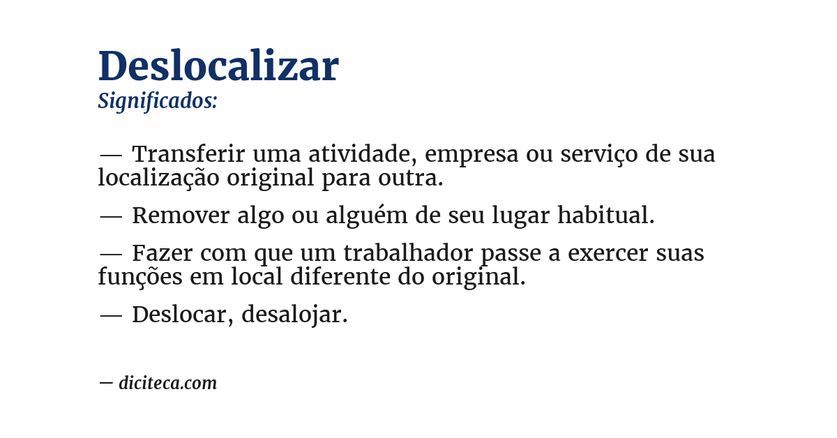 Significado de deslocalizar