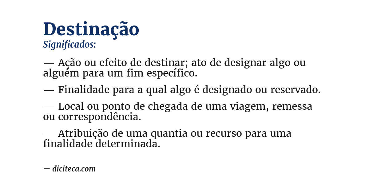 Significado de destinação