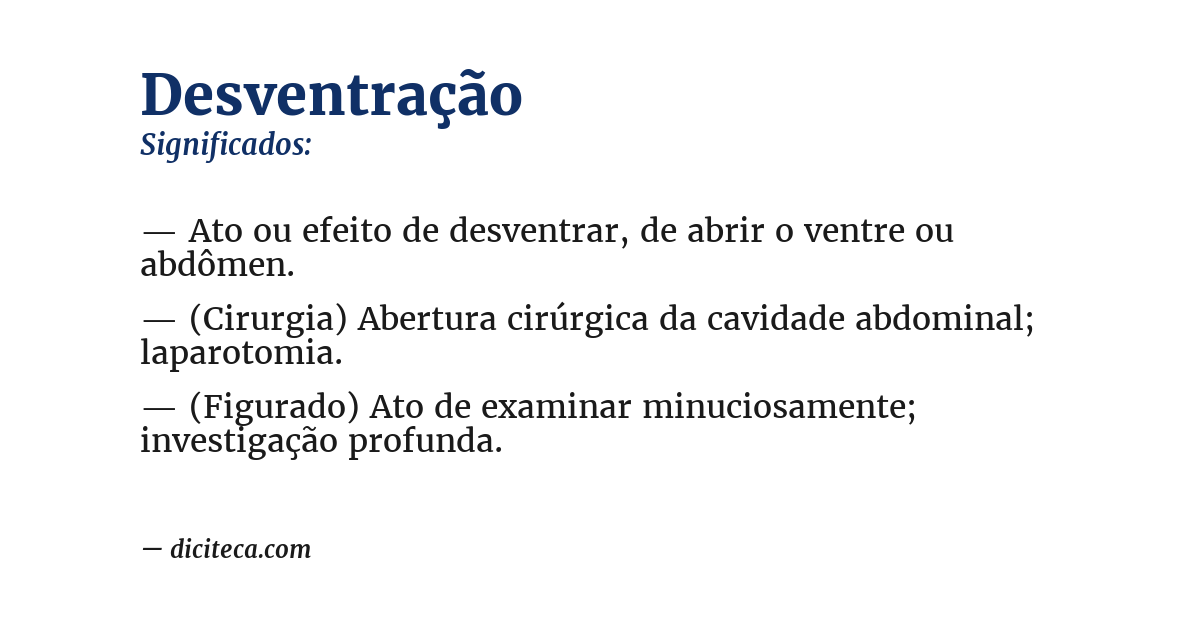 Significado de desventração