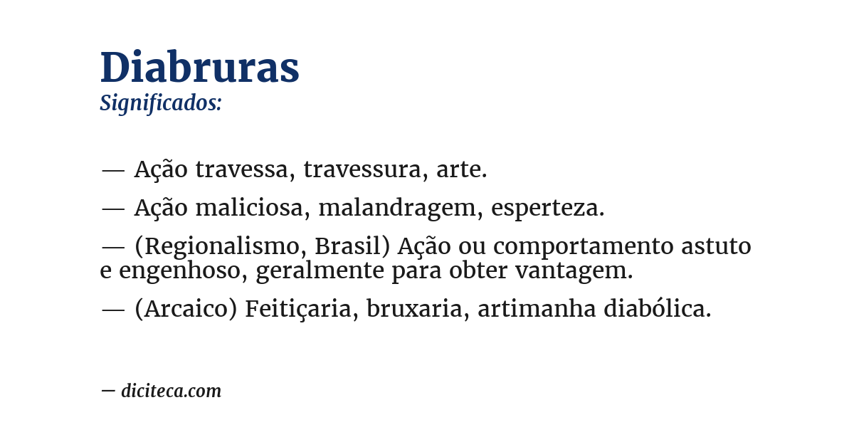 Significado de diabruras