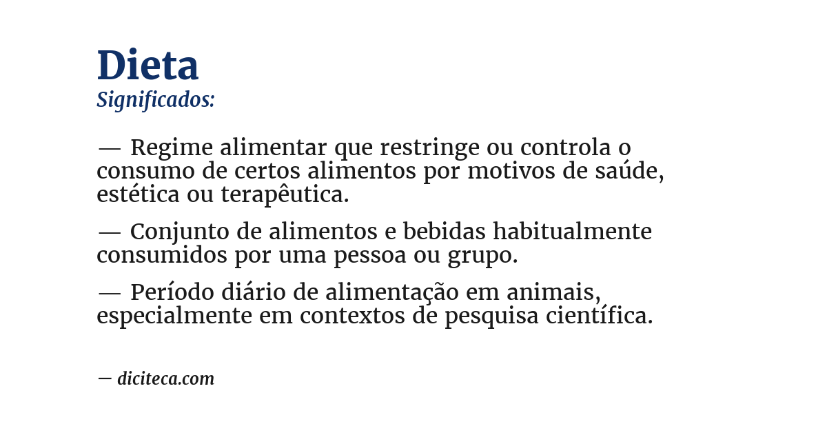 Significado de dieta
