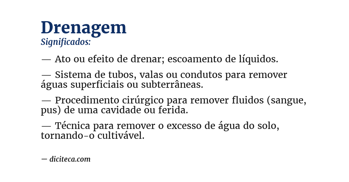 Significado de drenagem